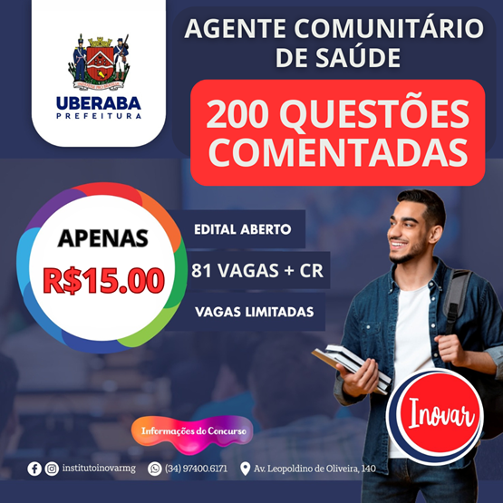 Questões Comentadas do Concurso Agente Comunitário de Saúde - Uberaba /MG